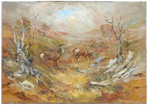 LADY BRASSEY Barbara 1911-2010,Deer in the Hills - a sketch,1975,Mellors & Kirk GB 2023-11-07
