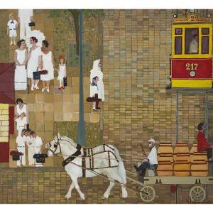 LADYZHENSKY Yefim,THE CHILDREN ON THE WAY TO STOLARSKY SCHOOL THAT T,1974,Waddington's 2017-12-07