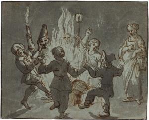 Laer pieter Boddingh Van 1610-1673,FIGURES DANCING AROUND A FIRE,Sotheby's GB 2020-01-29