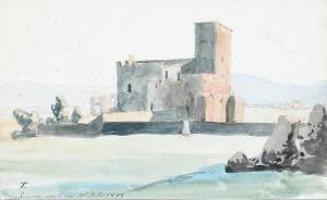 LAESSOE Thorald 1816-1878,View from Roma Vecchia,1848,Bruun Rasmussen DK 2024-03-04