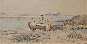 LAEZZA Giuseppe 1835-1905,Pescatori sulla riva,Errico casa d'aste IT 2023-11-25