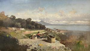 LAEZZA Giuseppe 1835-1905,Veduta di Napoli dalla collina del Vomero,Errico casa d'aste IT 2022-11-26