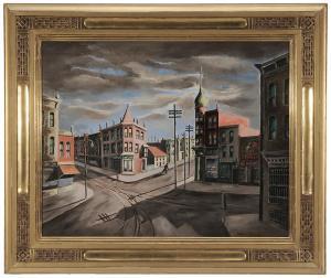 LAFAYETTE PITTMAN Hobson 1890-1972,City Street, Early Afternoon,Brunk Auctions US 2015-09-11
