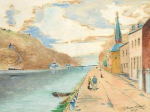 LAFNET Luc 1899-1939,Bord de canal,1913,Hotel Des Ventes Mosan BE 2013-06-12