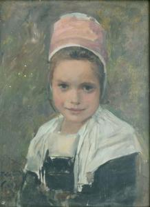 LAFOND FRANCOIS ALEXANDRE 1815-1901,Fillette au bonnet,1899,Rennes Encheres FR 2013-11-24
