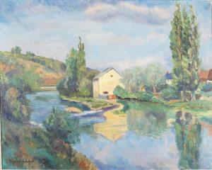 LAFONT Roger Ambroise 1900-1900,Maisons près de la rivière,Ruellan FR 2020-02-29