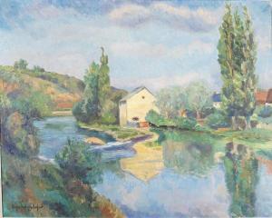LAFONT Roger Ambroise 1900-1900,Maisons près de la rivière,Ruellan FR 2020-05-09