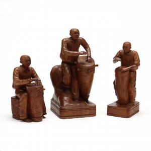 LAFONTANT andre,Three Carvings of Tanbou Drummers,1951,Leland Little US 2023-02-02