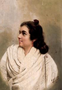 LAFORET ALFARO Eduardo 1850-1941,Dama con mantón,1896,Duran Subastas ES 2019-12-19