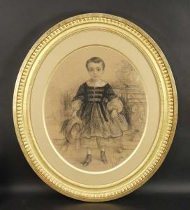 LAGIER Eugène 1817-1892,Portrait d'enfant,Auxerre Enchères FR 2023-02-05