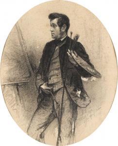 LAGIER Eugène 1817-1892,Portrait de Vincent Cordouan (1810-1893) devant so,Daguerre FR 2023-05-12
