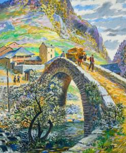 LAGORRE René 1913-2004,Le Vieux Pont d'Espot, Espagne,Marambat-Camper FR 2024-04-03
