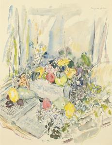 LAHEY Richard 1893-1978,FRUIT AND LEAVES ON TABLE,Sloans & Kenyon US 2015-02-21