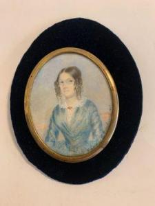 LAINE Victor 1830-1911,Femme en robe bleue,1845,Baron Ribeyre & Associés FR 2021-12-16