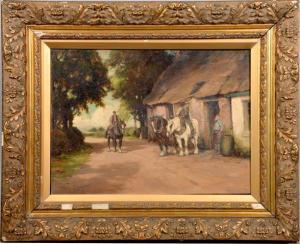 LAING Jamson,The plough team on a roadway outside the blacksmit,Tring Market Auctions 2016-11-25