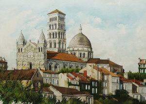 LAING Roderick 1900-1900,Romanesque church and surrounding village,Rosebery's GB 2013-07-13