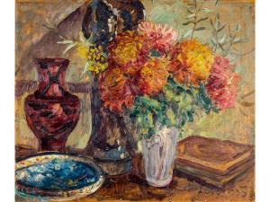 LAIR Pierre 1857,Grande nature morte au bouquet de fleurs,1935,Hôtel des ventes d'Avignon 2020-11-28