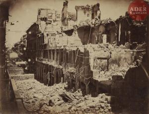 LAISNE Victor 1825-1897,Bombardement de Palerme, Grande rue de Tolède. Cou,1860,Ader FR 2017-11-12