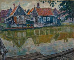 LAKOWSKIJ Arnold Borisovic 1880-1937,Quaint Cottages on an early Summer Day,Sotheby's GB 2023-10-06