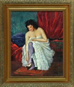 LAKUS 1900-1900,Auf Sofa sitzende Dame im weißen Ballkleid,Allgauer DE 2016-01-15