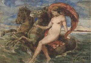 LALAISSE Hippolyte 1812-1884,Venus carried by a pair of sea-horses,1858,Christie's GB 2005-09-28