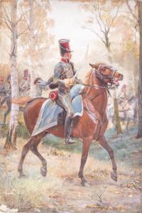 LALAUZE Alphonse 1872-1936,Hussar on Horseback; A cavalry office,1903,Bellmans Fine Art Auctioneers 2023-03-28