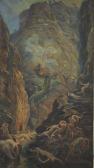 LALIRE Adolphe 1848-1935,Saint Michel combattant le dragon dans un paysage ,Christie's GB 2015-11-12