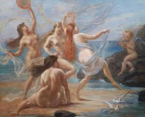 LALIRE Adolphe 1848-1935,Sirens and Cupid dancing along the seashore,Gorringes GB 2022-03-08