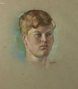 LALIT MOHAN Sen 1898-1954,portrait of a young man,1941,Reeman Dansie GB 2023-08-28
