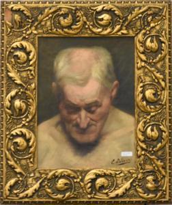 LALOUX emile 1800-1900,Portrait de vieillard pensif,Rops BE 2020-08-23