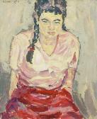 LAM Shmuel 1905-1994,Untitled (Portrait of a Lady),1960,Lando Art Auction CA 2017-05-07