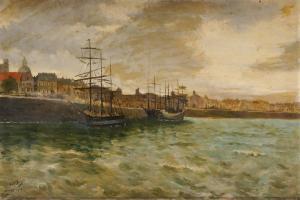LAMAIN Benj,Le port de Dieppe,1905,Osenat FR 2014-07-06