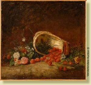 LAMARGE G 1800-1800,Nature morte aux fleurs et aux fraises,VanDerKindere BE 2008-05-20