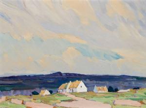 LAMB Charles Vincent 1893-1964,COTTAGES, WEST OF IRELAND,Whyte's IE 2023-10-02