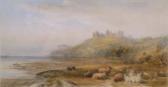 LAMB Thomas,Wainewright watercolour Sheep at rest with castle ,1873,Gorringes GB 2007-04-24
