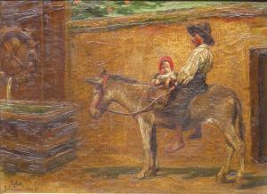 Lambeaux Jules 1858-1890,'Toledo' man and child on a donkey,1887,David Duggleby Limited 2009-11-30