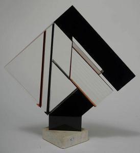 LAMBELE' Antonia 1943,Composition géométrique,1985,VanDerKindere BE 2017-03-21