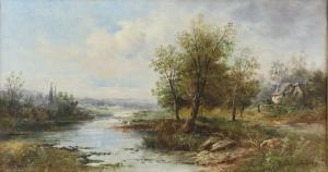 LAMBERT B,landscape scenes with figures by rivers,19th century,Ewbank Auctions GB 2020-07-23