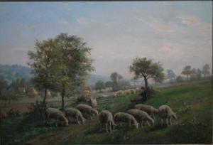 LAMBERT C,Shepherd seated with his flock in a country landscape,Cuttlestones GB 2017-11-23