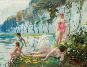 LAMBERT Camille Nicolas 1876-1963,Bathers by the river,De Vuyst BE 2024-03-02