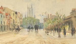 LAMBERT Clement,Street scene with figures before a cathedral,19th/20th century,Eastbourne 2022-09-07