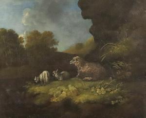 Lambert Junior James,Studies of sheep in rural landscapes,1770,Canterbury Auction 2022-02-05