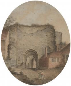 Lambert Junior James,The Castle Gateway at Lewes, Sussex, from the sout,1772,Rosebery's 2023-06-27