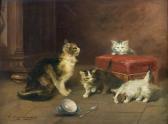 LAMBERT Louis Eugene 1825-1900,Chatte et ses chatons,Tajan FR 2014-10-24