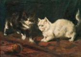 LAMBERT Louis Eugene 1825-1900,Zwei mit einem Ball spielende Kätzchen,Galerie Vogler CH 2008-11-15
