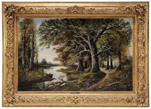 LAMBERTI A 1900,Landscape with River and Path,19th century,Brunk Auctions US 2016-05-12