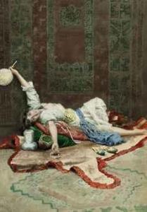 LAMBERTI Alphonse 1866,Concubine reclining on cushions in a harem,Christie's GB 2011-01-11