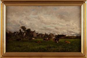LAMBINET Emile Charles 1815-1877,Landscape with cows,Eldred's US 2023-02-03