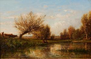 LAMBINET Emile Charles 1815-1877,Untitled (By the Banks of the River),Leonard Joel AU 2023-09-19