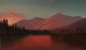 LAMBOURNE Alfred William 1850-1926,Sunset, Silver Lake Cottonwood Canyon, Utah,Heritage 2013-05-11